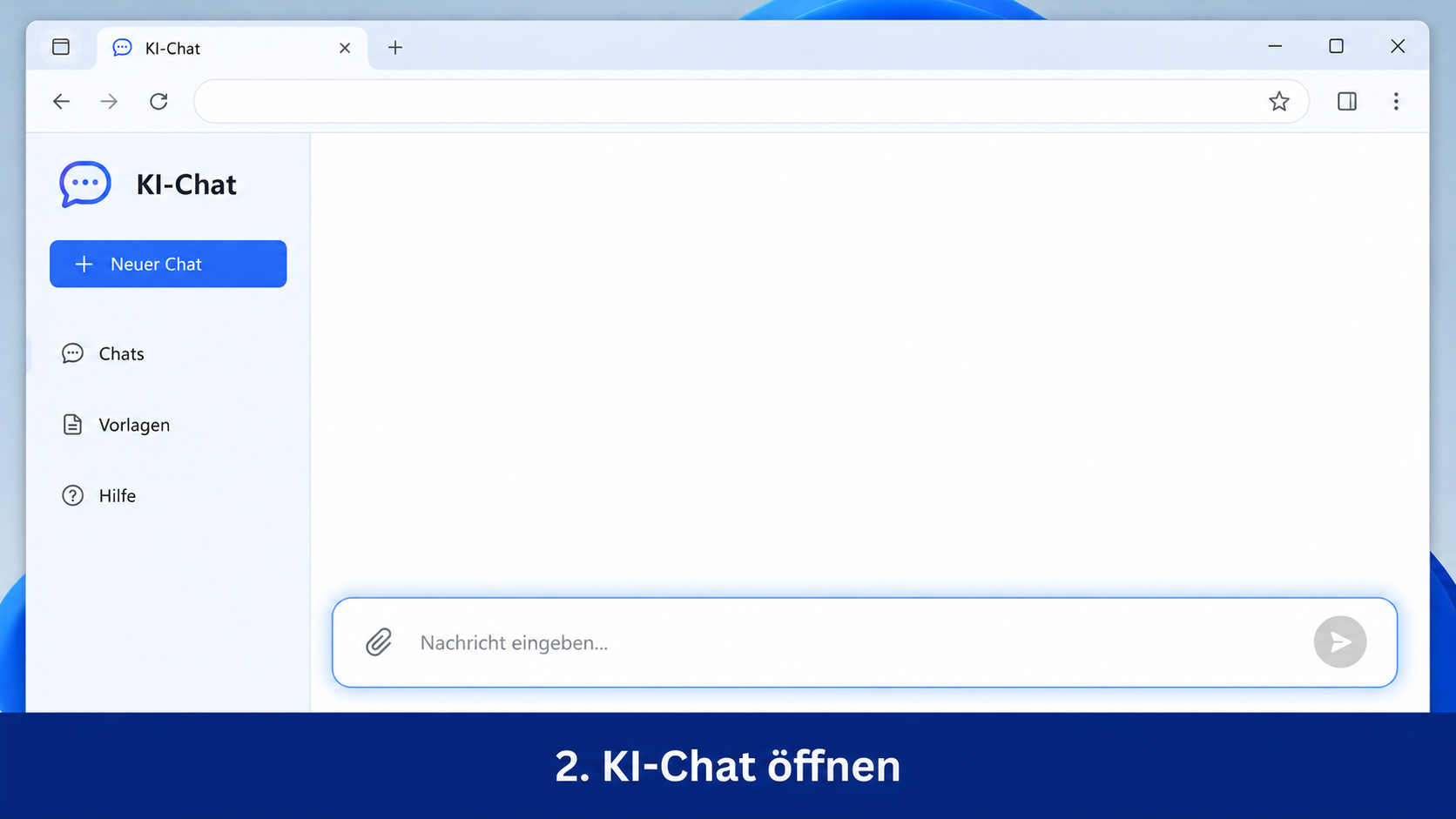 Geöffneter KI-Chat im Browser neben einem Windows-Dateifenster