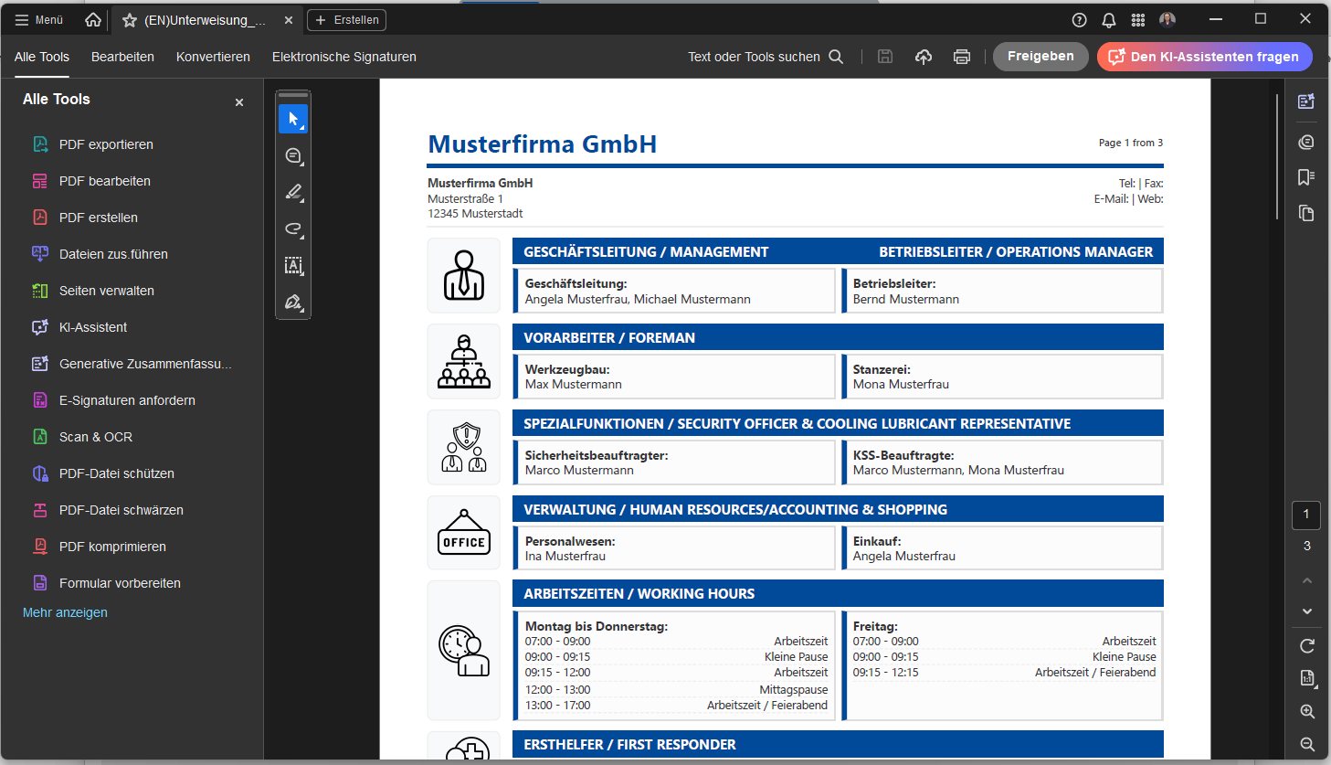 PDF-Ausgabe im PDF-Viewer